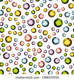 Seamless pattern with beautiful gemstones. For the design of invitations, textiles, cards