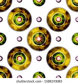 Seamless pattern with beautiful gemstones. For the design of invitations, textiles, cards