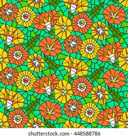 Seamless pattern with beautiful gentle bindweeds. It can be used for greeting cards, birthday cards, wedding invitations, wallpapers, textile, etc. Vector illustration