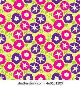 Seamless pattern with beautiful gentle bindweeds. It can be used for greeting cards, birthday cards, wedding inwitations, wallpapers, textile, etc. Vector illustration