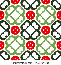 Seamless pattern with beautiful geometric ornaments on a white background.