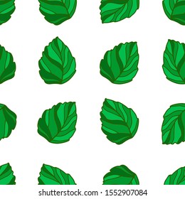 Seamless pattern. Beautiful green leaves. Vector illustration for fabric design, print for textile, underwear and packaging.