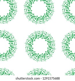 seamless pattern of beautiful green plants circle 1