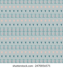 Seamless pattern with Beautiful hand drawn heart, cute vector hand drawing design for fabric, ethnic, textile, texture, wrapping paper, wall paper or abstract background.