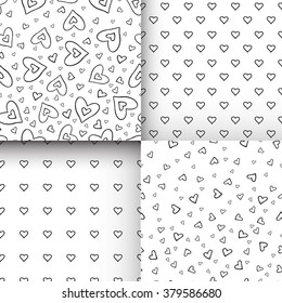 Seamless pattern with beautiful hearts. Can be used for wallpaper, pattern fills, greeting cards, webpage backgrounds, wrapping paper or fabric. Vector illustration. EPS 10.