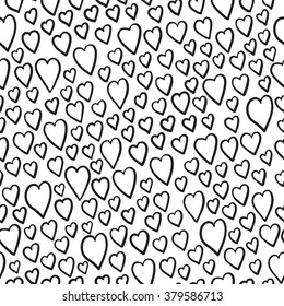 Seamless pattern with beautiful hearts. Can be used for wallpaper, pattern fills, greeting cards, webpage backgrounds, wrapping paper or fabric. Vector illustration. EPS 10.