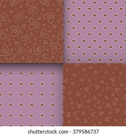 Seamless pattern with beautiful hearts. Can be used for wallpaper, pattern fills, greeting cards, webpage backgrounds, wrapping paper or fabric. Vector illustration. EPS 10.