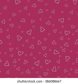 Seamless pattern with beautiful hearts. Can be used for wallpaper, pattern fills, greeting cards, webpage backgrounds, wrapping paper or fabric. Vector illustration. EPS 10.