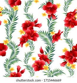 Seamless pattern of beautiful Hibiscus, 