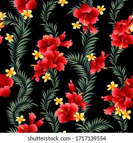Seamless pattern of beautiful Hibiscus, 