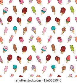 seamless pattern beautiful ice cream