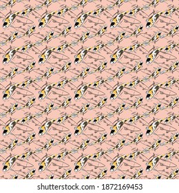 seamless pattern of beautiful koi fish design with soft colors