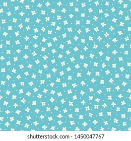 Seamless pattern of beautiful little flowers and plants,