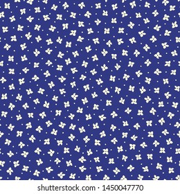 Seamless pattern of beautiful little flowers and plants,