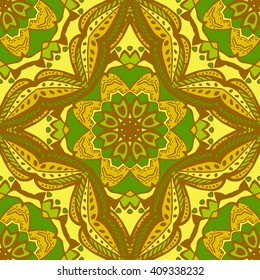 Seamless pattern with beautiful Mandalas. Vector illustration