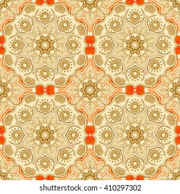 Seamless pattern with beautiful Mandalas. Vector illustration