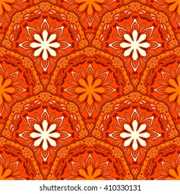 Seamless pattern with beautiful Mandalas. Vector illustration