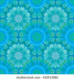 Seamless pattern with beautiful Mandalas. Vector illustration
