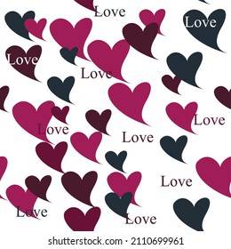 Patrón sin foco. Hermosos corazones multicolores. Diseño de moda para las vacaciones. Adecuado para imprimir en papel.