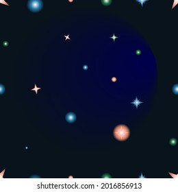 seamless pattern with beautiful night starlight theme