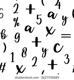 Nahtloses Muster mit schönen Zahlen. Algebra und Geometrie, Berechnungen.