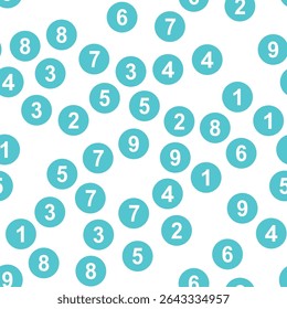 Seamless pattern with beautiful numbers. Algebra and geometry, calculations.
