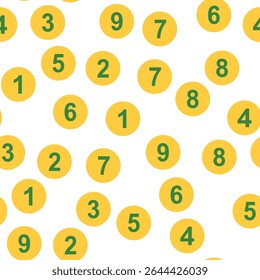 Seamless pattern with beautiful numbers. Algebra and geometry, calculations.