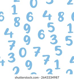 Seamless pattern with beautiful numbers. Ten, twenty, thirty, forty, fifty, sixty, seventy eighty ninety Algebra and geometry