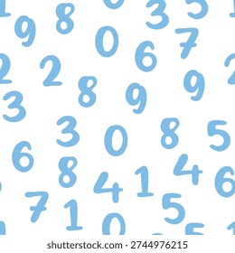 Seamless pattern with beautiful numbers. Ten, twenty, thirty, forty, fifty, sixty, seventy eighty ninety Algebra and geometry