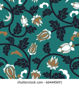 Seamless pattern with beautiful ornament. Vector pattern with floral ornament