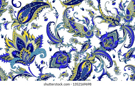 Seamless pattern with beautiful paisley