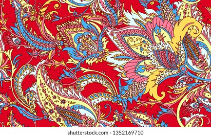 Seamless pattern with beautiful paisley