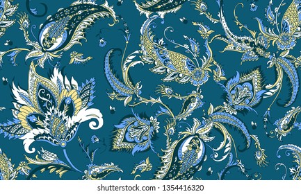 Seamless pattern with beautiful paisley