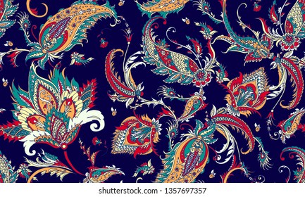 Seamless pattern with beautiful paisley