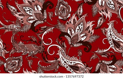 Seamless pattern with beautiful paisley