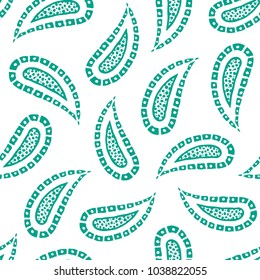 Seamless pattern of beautiful paisley cucumbers African, Turkish, Indian, Persian. Vector illustration