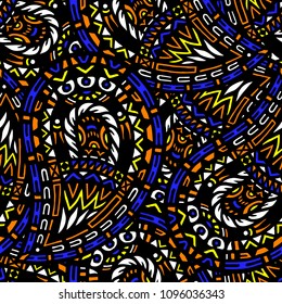 Seamless pattern of beautiful paisley cucumbers African, Turkish, Indian, Persian. Vector illustration