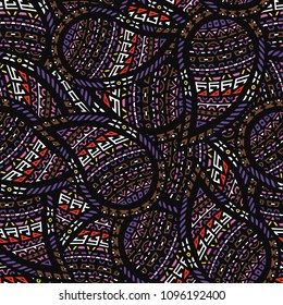 Seamless pattern of beautiful paisley cucumbers Aztec, Peruvian, Mayan, Mexican, Native American, African. Vector illustration