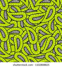 Seamless pattern of beautiful paisley cucumbers African, Turkish, Indian, Persian. Vector illustration