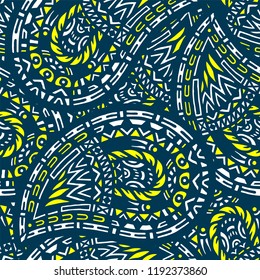 Seamless pattern of beautiful paisley cucumbers African, Turkish, Indian, Persian. Vector illustration