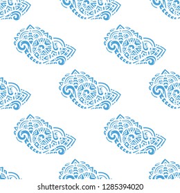 Seamless pattern of beautiful paisley cucumbers Turkish, Indian, Persian, African. Vector illustration