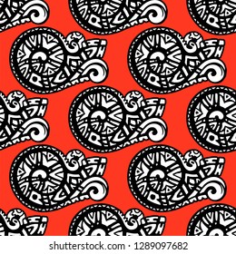 Seamless pattern of beautiful paisley cucumbers Turkish, Indian, Persian, African. Vector illustration