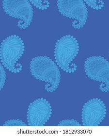 Seamless pattern of beautiful paisley cucumbers Turkish, Indian, Persian, Mexican, African. illustration
