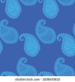 Seamless pattern of beautiful paisley cucumbers Turkish, Indian, Persian, Mexican, African. illustration