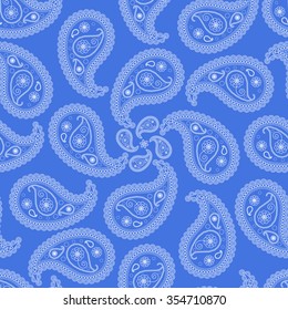 Seamless pattern of beautiful paisley cucumbers Turkish, Indian, Persian