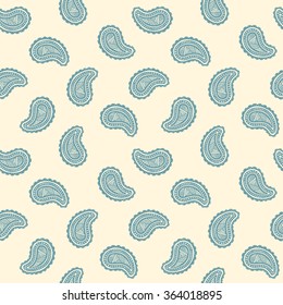 Seamless pattern of beautiful paisley cucumbers Turkish, Indian, Persian