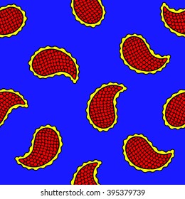 Seamless pattern of beautiful paisley cucumbers Turkish, Indian, Persian. Vector