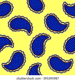 Seamless pattern of beautiful paisley cucumbers Turkish, Indian, Persian. Vector
