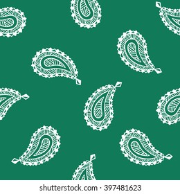 Seamless pattern of beautiful paisley cucumbers Turkish, Indian, Persian. Vector