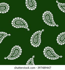 Seamless pattern of beautiful paisley cucumbers Turkish, Indian, Persian. Vector